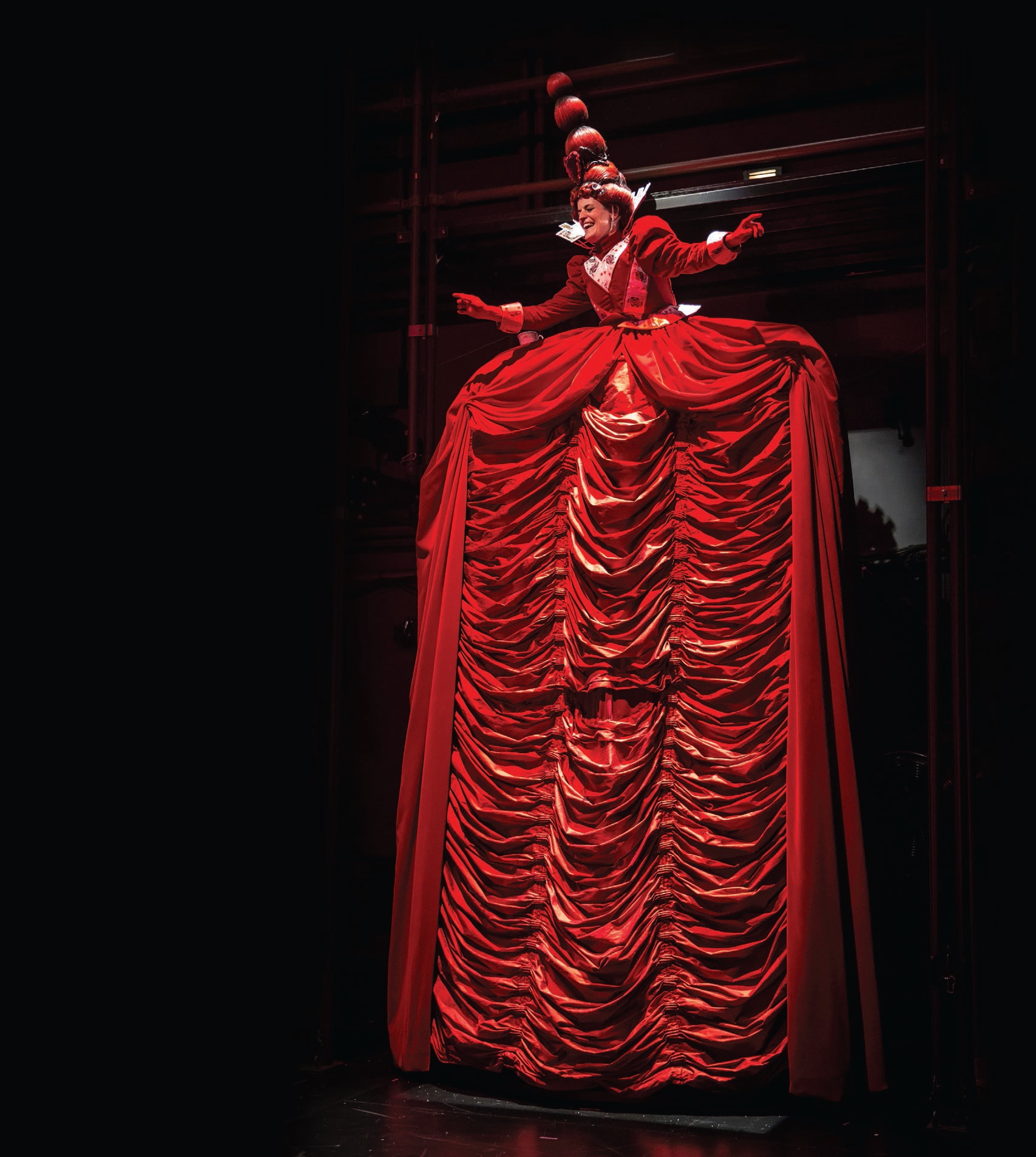 Molly Brennan makes an imposing impression as the Red Queen in the 2015 production of Lookingglass Alice. PHOTO BY LIZ LAUREN