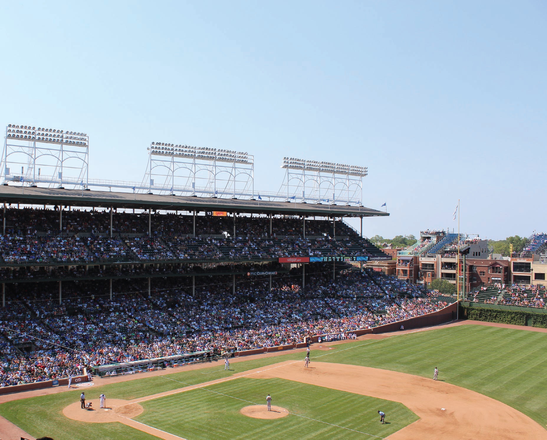 In the heart of Lakeview, Wrigley Field is one of the most beloved and historic ballparks in all of baseball. PHOTO BY TONYTHETIGER ON CC BY-SA 3.0