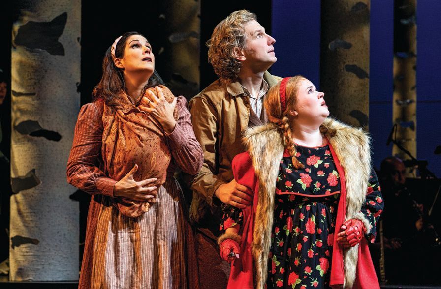 Stephanie J. Block, Sebastian Arcelus and Katy Geraghty take the stage in Into the Woods at the James M. Nederlander Theatre. MATTHEW MURPHY FOR MURPHYMADE