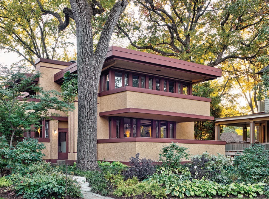 Frank Lloyd Wright’s 1909 Laura Gale House is one of the Oak Park gems whose doors will be open for public tours during the Wright Plus Architectural Housewalk. PHOTO: BY JAMES CAULFIELD/COURTESY OF FRANK LLOYD WRIGHT TRUST
