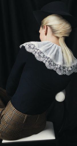 Black cotton shirt with romantic collar PHOTO COURTESY OF PRUNE GOLDSCHMIDT